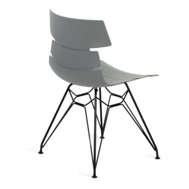 Стул Tetchair HANSEN mod. 622N / 1 шт. в упаковке пластик/металл/эко кожа, 51х47х80 см, высота до сиденья 45 см, серый/черный