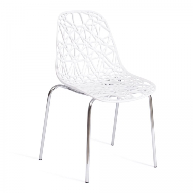 Стул Tetchair CRISPY mod. 61 / 1 шт. в упаковке металл, пластик, 44 x 56.5 x 80 см, White белый 11954/хром