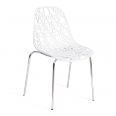 Стул Tetchair CRISPY mod. 61 / 1 шт. в упаковке металл, пластик, 44 x 56.5 x 80 см, White белый 11954/хром