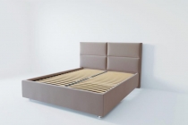 Мягкая интерьерная кровать Корсика с ортопедическими латами металл Материал фасада Велюр Спальное место 1400х2000 мм Цвет фасада Серый