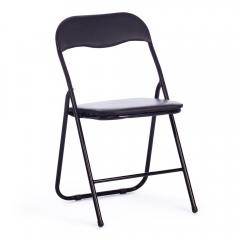 Стул Tetchair FOLDER 2 mod. 2009A / 1 шт. в упаковке пластик/металл/эко кожа, 45 х 46 х 78 см , Black Черный / Black Черный