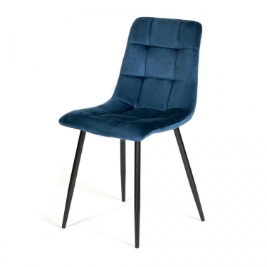 Стул Tetchair CHILLY mod. 7094 / 1 шт. в упаковке металл/вельвет, 45 х 55 х 87,5 см, синий/черный, G062-48