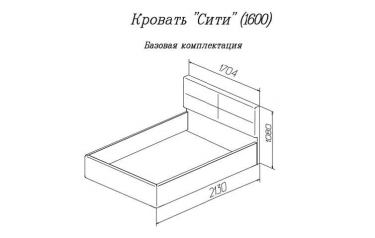 Кровать Можгинский лесокомбинат Сити 16002000 мм, велюр Rock 08, графит