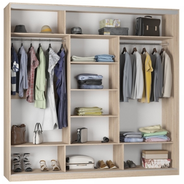 Шкаф-купе Аларти B-230х235х60-2ВД-D7D8D7