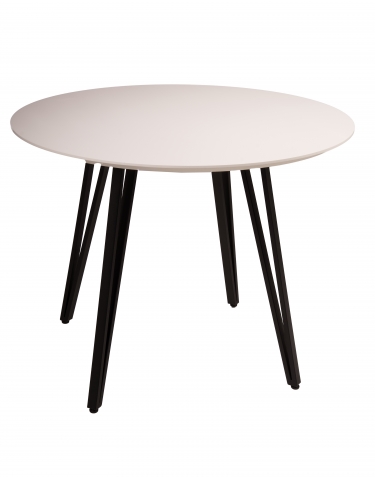 Стол R-home Диего d860 белый со скосом