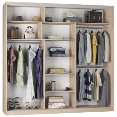Шкаф-купе Аларти B-220х235х60-3ДВ-D7D8D7