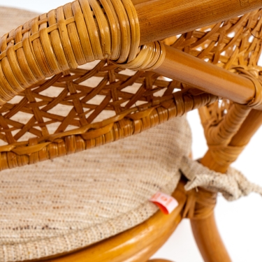 Комплект Tetchair PELANGI 02/15 стол со стеклом + 4 кресла без подушек ротанг, кресло 65х65х77см, стол диаметр 64х61см, Honey мед