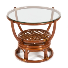 Столик журнальный со стеклом Tetchair BENOA 5005 Pecan коричневый