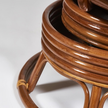 Кресло-качалка Tetchair PAPASAN/ПАПАСАН w 23/01 B /с подушкой/ 115х78х104 см, Pecan орех, ткань Оранжевый, С 23