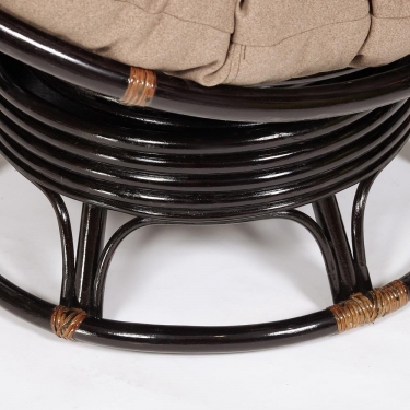 Кресло-качалка Tetchair PAPASAN/ПАПАСАН w 23/01 B /с подушкой/ 115х78х104 см, Antique brown античный черно-коричневый, экошерсть Коричневый, 1811-5