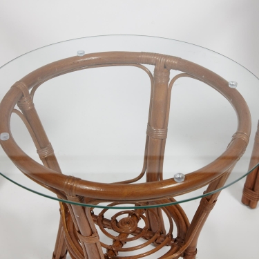 ТЕРРАСНЫЙ КОМПЛЕКТ Tetchair NEW BOGOTA 2 кресла + стол /с подушками/ ротанг, кресло 61х67х78,5 см, диаметр стола 50см, coco brown коричневый кокос