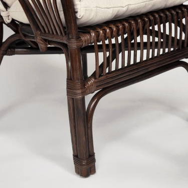 ТЕРРАСНЫЙ КОМПЛЕКТ Tetchair NEW BOGOTA 2 кресла + стол /с подушками/ ротанг, кресло 61х67х78,5 см, диаметр стола 50см, walnut грецкий орех