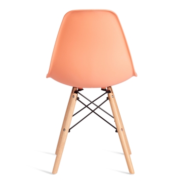Стул Tetchair CINDY EAMES mod. 1801 дерево бук/металл/сиденье пластик, 45x51x82 см, Orange Оранжевый