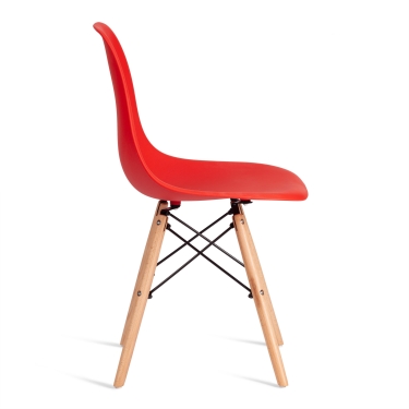 Стул Tetchair CINDY EAMES mod. 1801 дерево бук/металл/сиденье пластик, 45x51x82 см, Red красный
