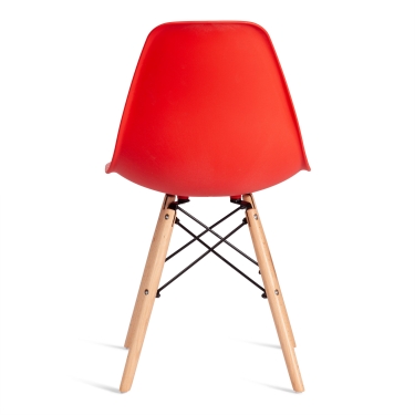 Стул Tetchair CINDY EAMES mod. 1801 дерево бук/металл/сиденье пластик, 45x51x82 см, Red красный