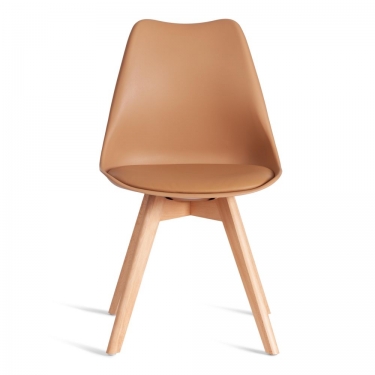 Стул Tetchair TULIP mod. 73-1 дерево/пластик/экокожа, 47,5x55x80 см, Бежевый Latte