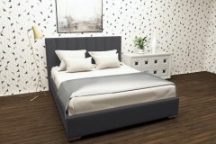 Мягкая интерьерная кровать Berhouse Терра с подъемным механизмом Цвет фасада Светло серый Материал фасада Металл/Велюр Спальное место