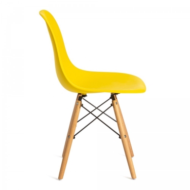 Стул Tetchair CINDY EAMES mod. 001 / 1 шт. в упаковке дерево бук/металл/сиденье пластик, 51x46x82.5см, желтый/yellow