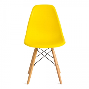 Стул Tetchair CINDY EAMES mod. 001 / 1 шт. в упаковке дерево бук/металл/сиденье пластик, 51x46x82.5см, желтый/yellow