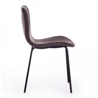Стул Tetchair GILLIAN mod. 0137017-NI / 1 шт. в упаковке металл/вельвет, 45х52,5х78 см, серо-коричневый S108 84 Brown/черный