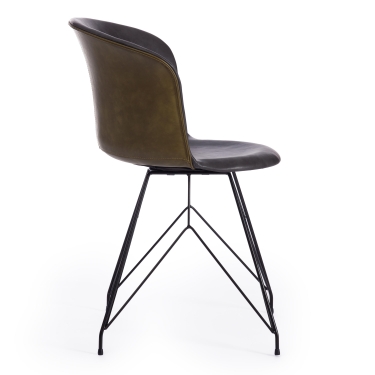 Стул Tetchair KRANZ mod. 9322М / 1 шт. в упаковке экокожа / пластик , 53 х 55 х 45 х 76,5, Grey Cерый 7 / Olive Оливковый 19 / черный