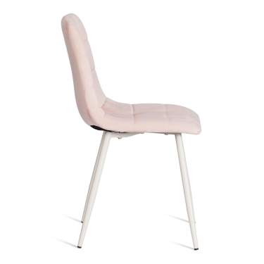 Стул Tetchair CHILLY mod. 7094-1 вельвет/металл, 44,5х52,5х86 см, pink розовый HLR39 / белый
