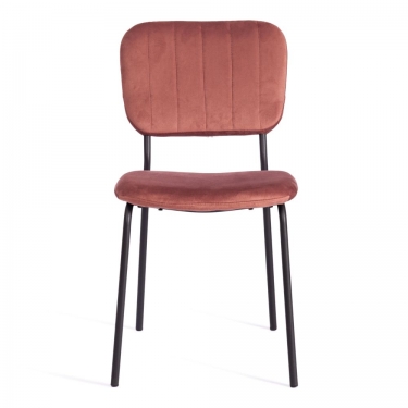 Стул Tetchair CAROL mod. UC06 / 1 шт. в упаковке металл, вельвет, 45 х 56 х 82 см, Coral коралловый HLR44 / черный