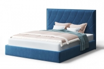 Кровать Можгинский лесокомбинат СОФИЯ 20001800мм без опор, велюр Бренди лайт 08 синий, б/основания, б/матраса