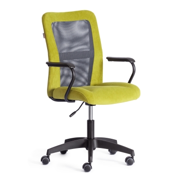 Кресло Tetchair STAFF флок/ткань, олива/серый, 23/W-12