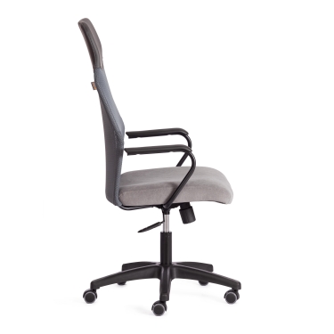 Кресло Tetchair PRACTIC мп флок/кож/зам , серый/металлик, 29/W-12/36