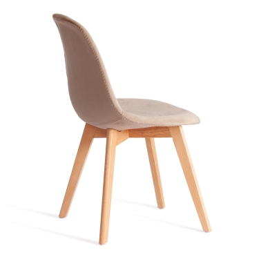 Стул Tetchair CINDY SOFT mod. C1021F1-1 велюр/дерево бук, 55 х 48 х 83 см, коричневый HLR12 / натуральный