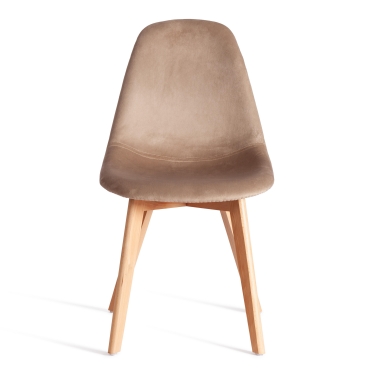 Стул Tetchair CINDY SOFT mod. C1021F1-1 велюр/дерево бук, 55 х 48 х 83 см, коричневый HLR12 / натуральный