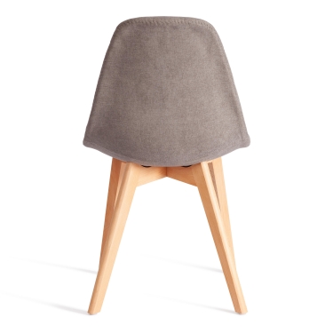 Стул Tetchair CINDY SOFT mod. C1021F1-1 фактурный велюр/дерево бук, 55 х 48 х 83 см, Серый LY1701-26 / натуральный