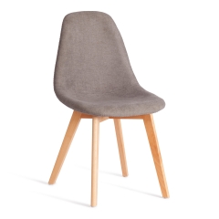 Стул Tetchair CINDY SOFT mod. C1021F1-1 фактурный велюр/дерево бук, 55 х 48 х 83 см, Серый LY1701-26 / натуральный