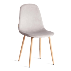 Стул Tetchair BREEZE mod. JSC-58 Велюр/металл , 44 х 53 х 86 см, Light grey светло-серый HLR14 / натуральный