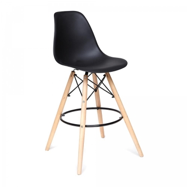 Стул барный Tetchair Cindy Bar Chair mod. 80-1 дерево бук/металл/пластик, 50 х 51 х 109 см, Black Черный 3010/ натуральный