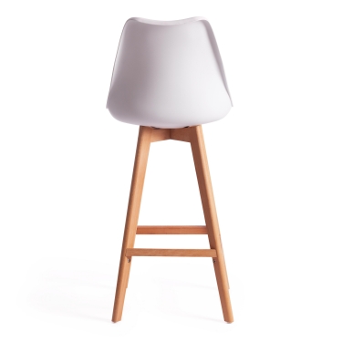 Стул барный Tetchair TULIP BAR mod. C1014H-1 пластик/дерево, 42 х 47,5 х 104 см, White Белый 70029/ натуральный