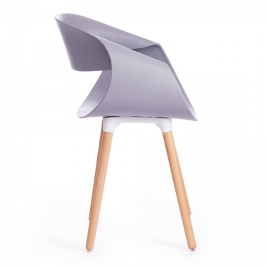Стул Tetchair QXX mod. C1058-1 пластик/дерево, 60 х 53 х 81 см, Grey серый 92717 / натуральный