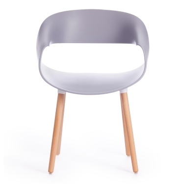 Стул Tetchair QXX mod. C1058-1 пластик/дерево, 60 х 53 х 81 см, Grey серый 92717 / натуральный