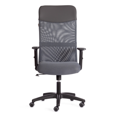 Кресло Tetchair PRACTIC PLT ткань/кож/зам, серый/металлик, TW-12/W-12/36