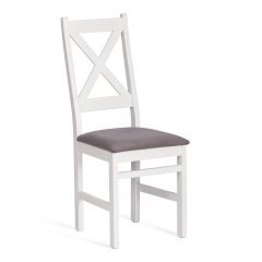 Стул Tetchair CROSSMAN комплект NEW, Многослойный березовый шпон, 41х40х100 см, white/велюр темно-серый