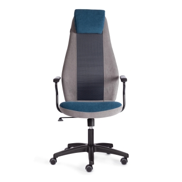 Кресло Tetchair AVIATOR флок, ткань , синий/серый/серый, 32/29/W2-1