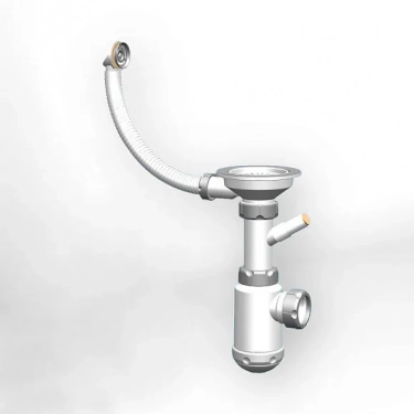 Сифон Granula GRAND 3 1/2 с круглым переливом и винтом металл. с отводом С.Н. 311-11-24