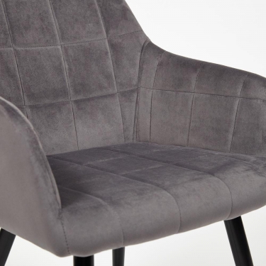 Кресло Tetchair BEATA mod. 8266 / 1 шт. в упаковке металл/ткань, 56х60х82 см, серый G-062-40/черный