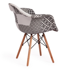 Кресло Tetchair CINDY SOFT EAMES mod. 101 / 1 шт. в упаковке дерево бук/металл/мягкое сиденье/ткань, 61 х 60 х 80 см , black/white черный/белый