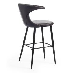 Стул барный Tetchair FLAIR BAR mod. 9018 / 1 шт. в упаковке металл/экокожа, 60 х 56 х 106 см , серый 22/черный