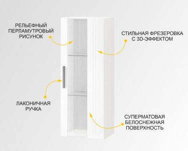 Шкаф-витрина малый лев/прав Витра Николь 603.07