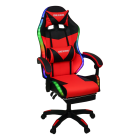 Кресло KINGQUEEN 908 KINGQUEEN цвет черный/красный с массажем и подсветкой 908-black-red-mass