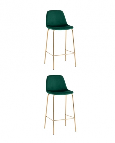 Комплект из двух стульев Stool Group Валенсия SN велюр зеленый золотые ножки 2 шт