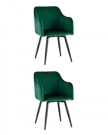 Комплект из двух стульев Stool Group Ника вращающийся велюр изумрудный 2 шт.